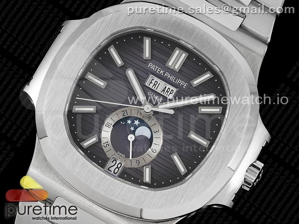 Patek Philippe Nautilus Calendar Gray with dark gradient