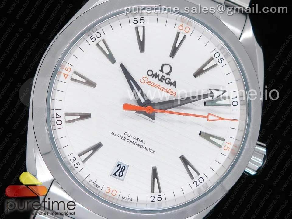 Omega Aqua Terra 150M Silver-white with orange accents