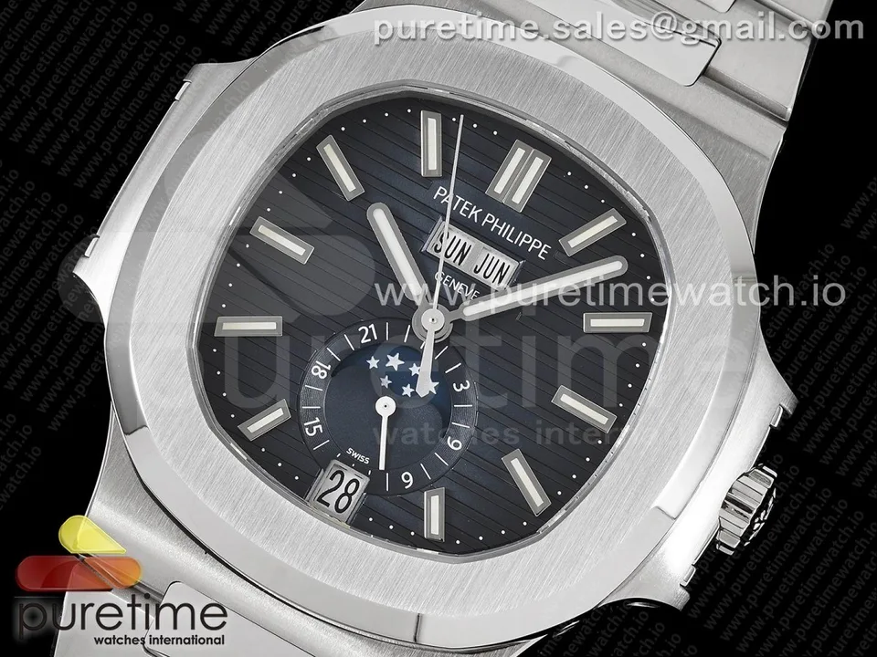 Patek Philippe Nautilus Calendar Blue with dark gradient