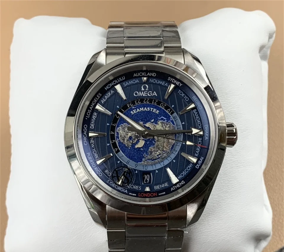 Omega Aqua Terra Worldtimer · Blue